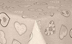 Love Hearts Grey PVC Tablecloths
